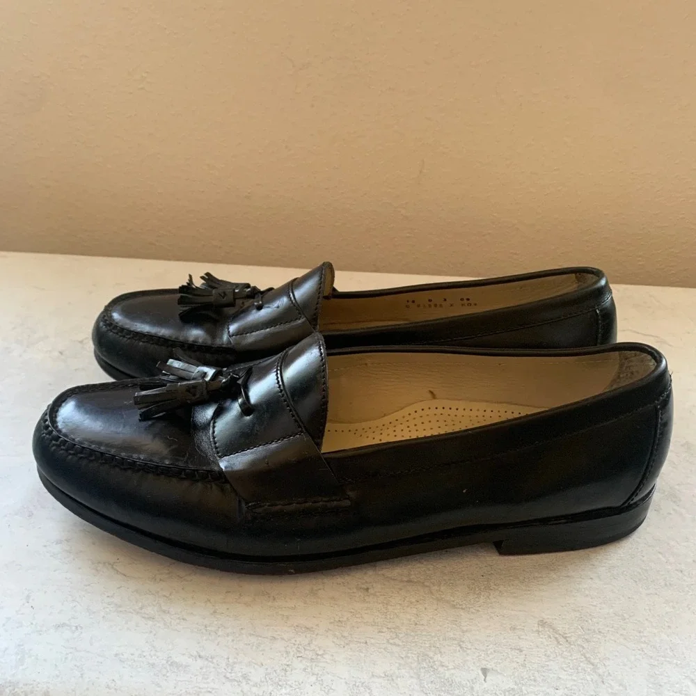 Cole Haan Pinch Maine Classic Tassel Loafers Black Leather Men's 13D C03506
